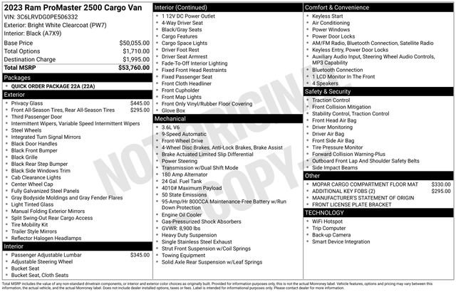 Used 2023 RAM ProMaster 2500 FWD image 15