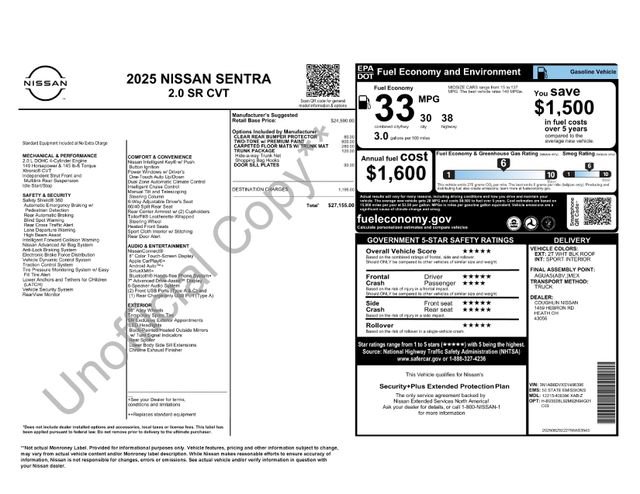 New 2025 Nissan Sentra SR w/ Trunk Package image 4
