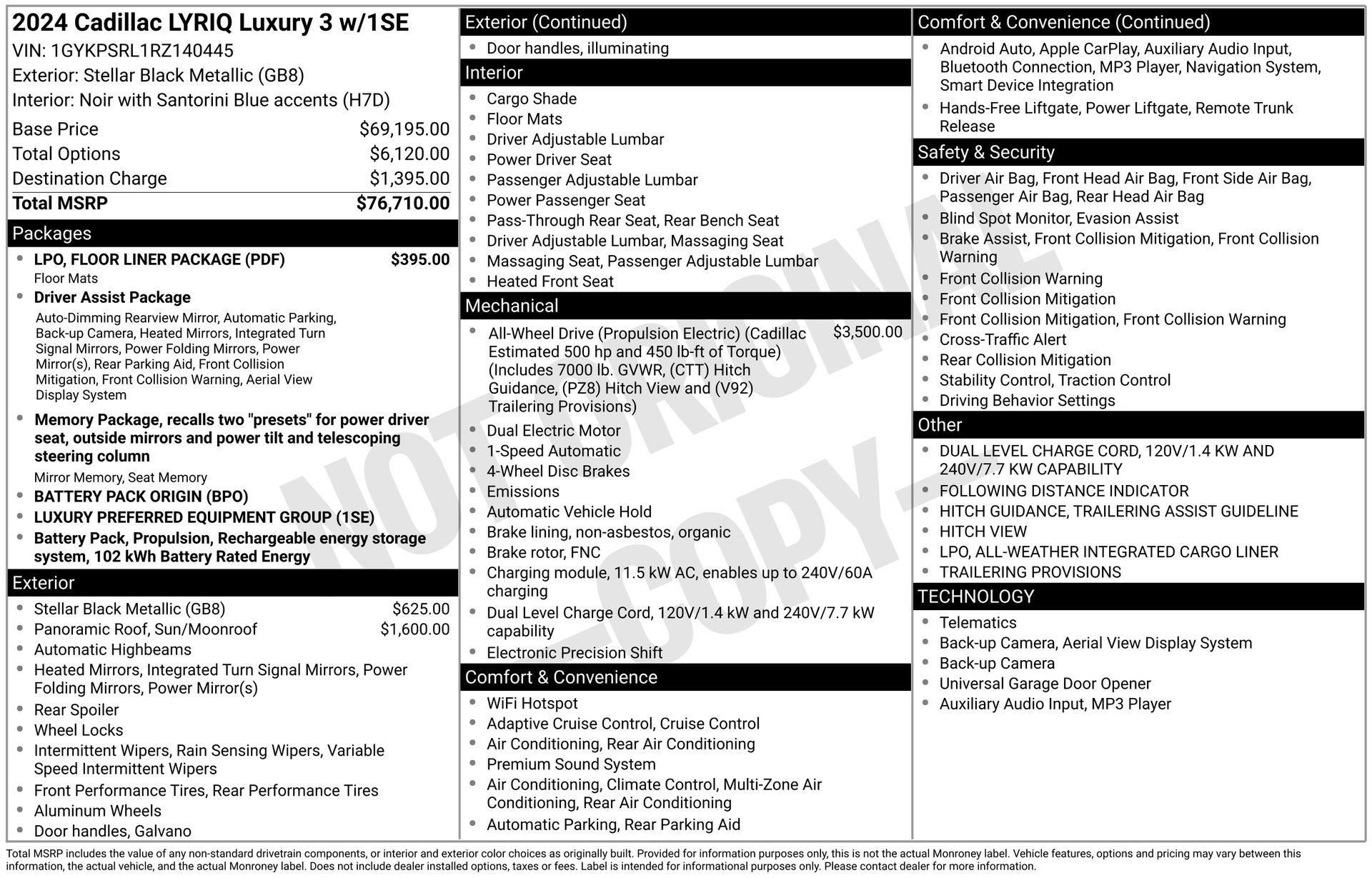 Certified 2024 Cadillac Lyriq Luxury w/ LPO, Floor Liner Package image 43