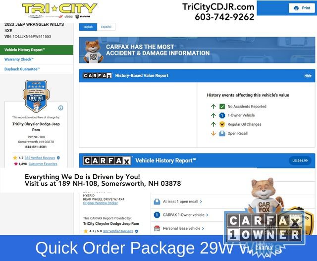 Used 2023 Jeep Wrangler Willys 4xe w/ Cold Weather Group image 2