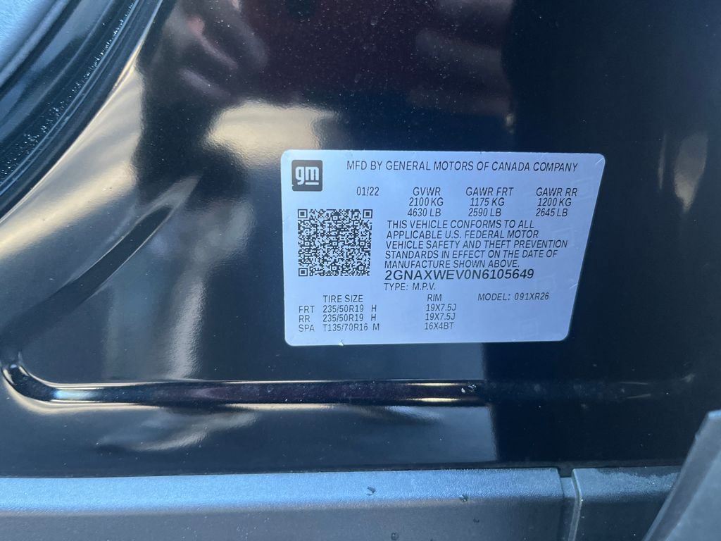 Used 2022 Chevrolet Equinox RS w/ Infotainment Package image 6