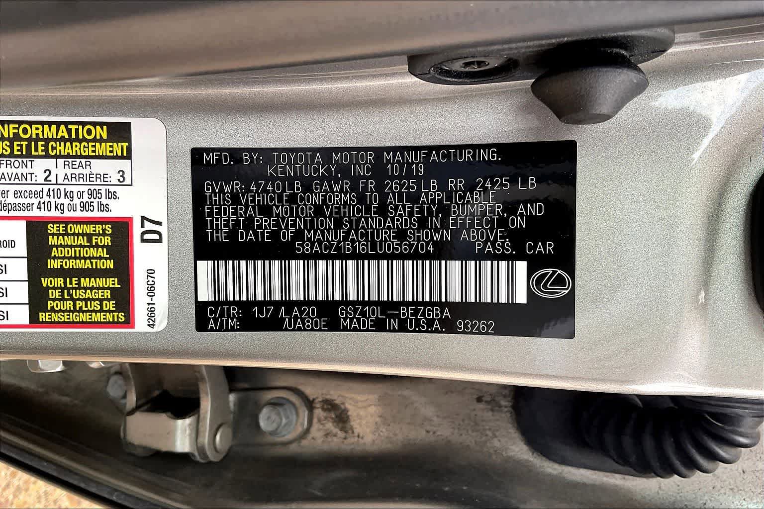 Used 2020 Lexus ES 350 w/ Accessory Package 2 image 20