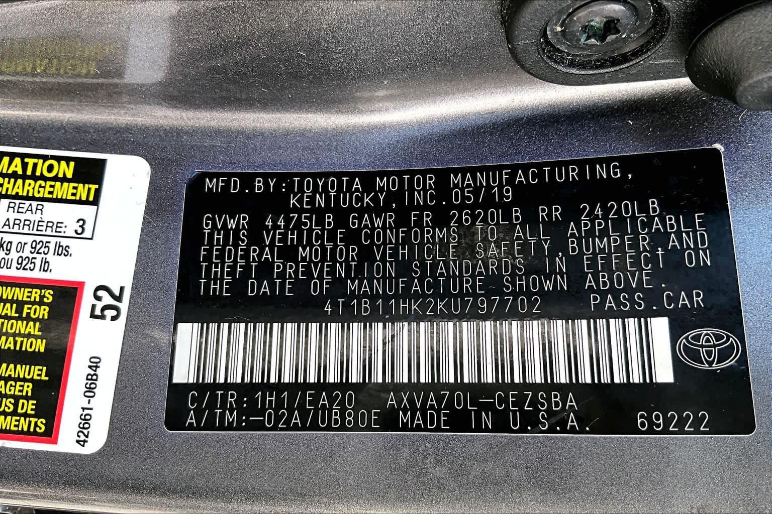 Used 2019 Toyota Camry SE FWD image 36