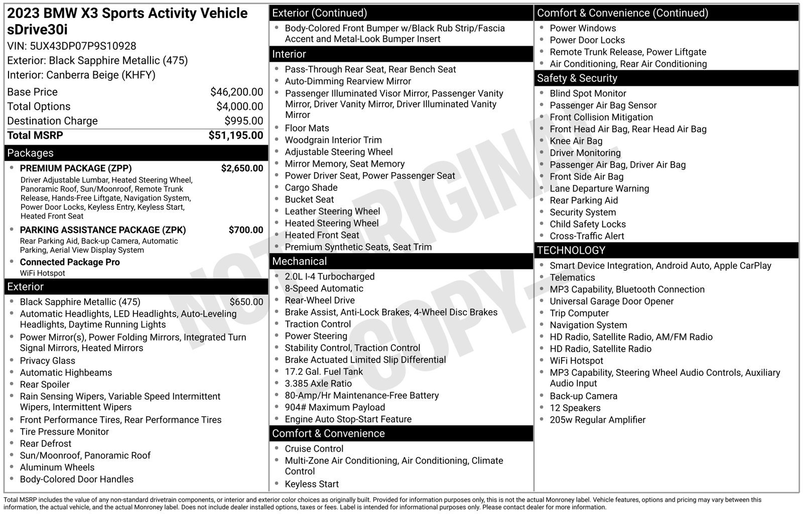Certified 2023 BMW X3 sDrive30i w/ Premium Package RWD image 32