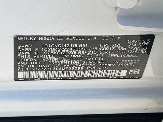 Certified 2025 Honda HR-V LX image 28