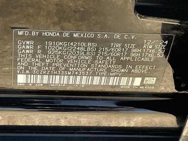 Certified 2025 Honda HR-V LX image 26