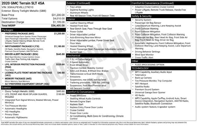 Used 2020 GMC Terrain SLT w/ Preferred Package FWD image 38