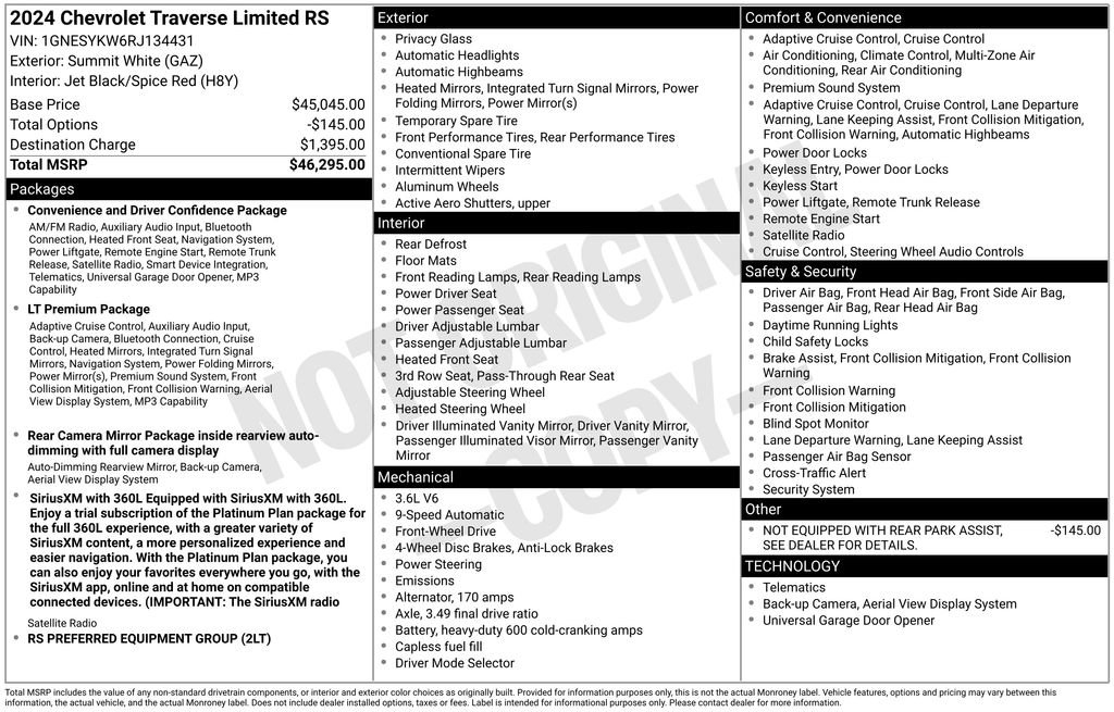 Used 2024 Chevrolet Traverse RS FWD image 6