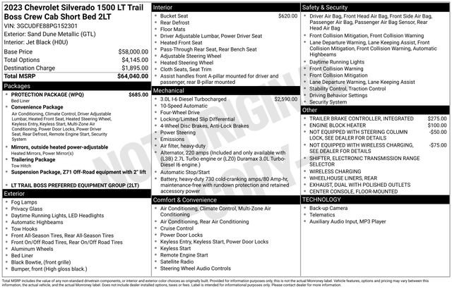 Used 2023 Chevrolet Silverado 1500 LT Trail Boss w/ Protection Package image 38