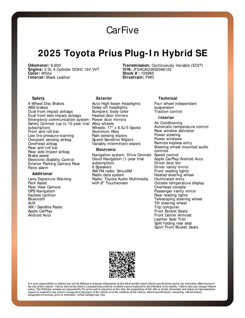 Used 2025 Toyota Prius Plug-In Hybrid image 33