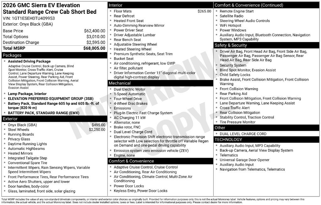 New 2026 GMC Sierra EV Elevation AWD/4WD image 31