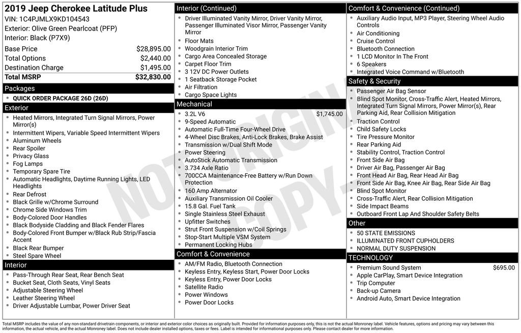 Used 2019 Jeep Cherokee Latitude Plus image 26