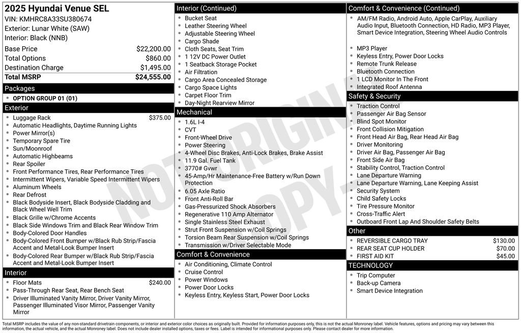 Certified 2025 Hyundai Venue SEL FWD image 28