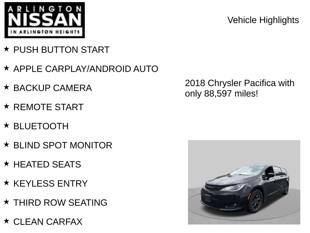 Used 2018 Chrysler Pacifica Touring Plus w/ S Appearance Package FWD image 7