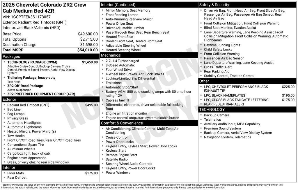 Used 2025 Chevrolet Colorado ZR2 w/ Technology Package AWD/4WD image 4