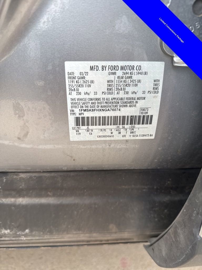 Used 2022 Ford Explorer Limited w/ Equipment Group 301A image 10