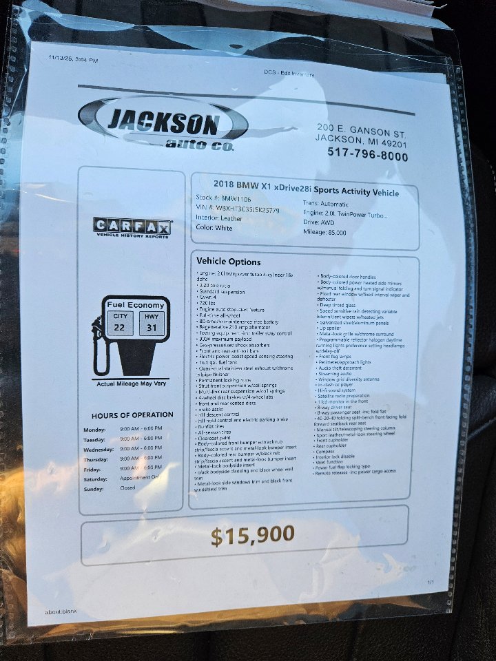 Used 2018 BMW X1 xDrive28i image 30