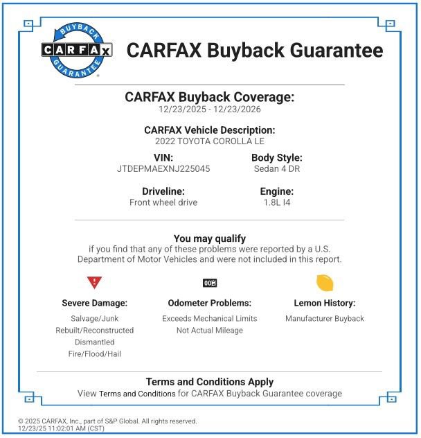 Used 2022 Toyota Corolla LE image 2