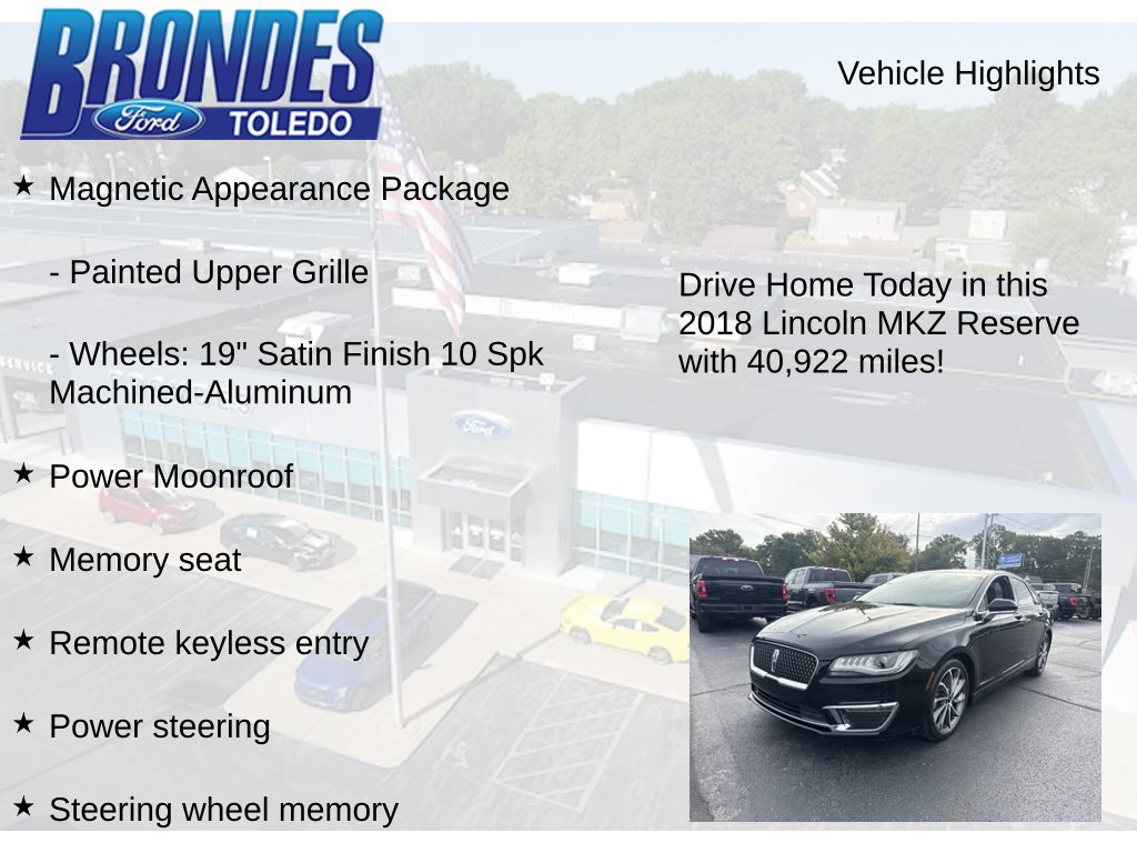 Used 2018 Lincoln MKZ Reserve w/ Magnetic Appearance Package FWD image 12