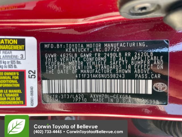 Used 2022 Toyota Camry XLE w/ Navigation Upgrade Package FWD image 23