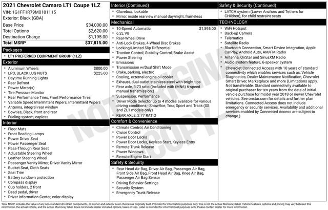 Used 2021 Chevrolet Camaro LT RWD image 4