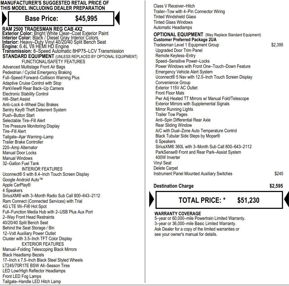 New 2026 RAM 2500 Tradesman image 2