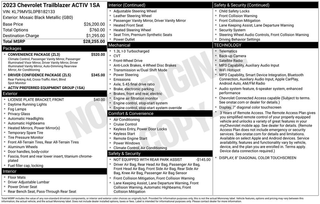Used 2023 Chevrolet TrailBlazer ACTIV w/ Convenience Package FWD image 34