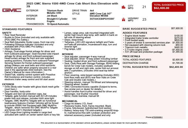 Used 2023 GMC Sierra 1500 Elevation AWD/4WD image 3