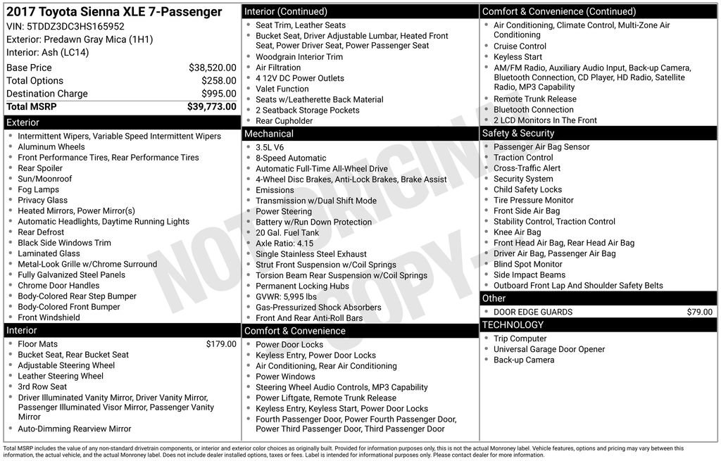 Used 2017 Toyota Sienna XLE AWD/4WD image 28