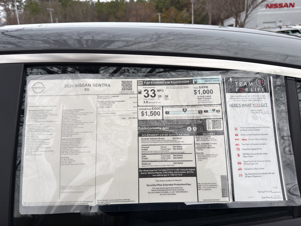 New 2026 Nissan Sentra SV w/ Floor Mat Package image 12