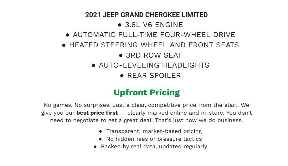 Used 2021 Jeep Grand Cherokee L Limited w/ Trailer Tow Group (B) AWD/4WD image 2