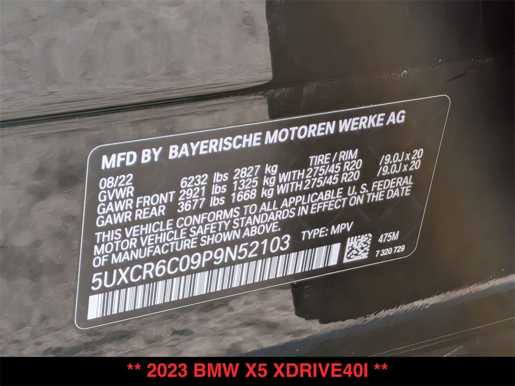 Certified 2023 BMW X5 xDrive40i w/ M Sport Package image 31