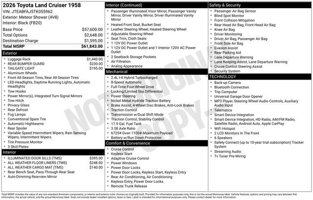 Used 2026 Toyota Land Cruiser 1958 AWD/4WD image 28