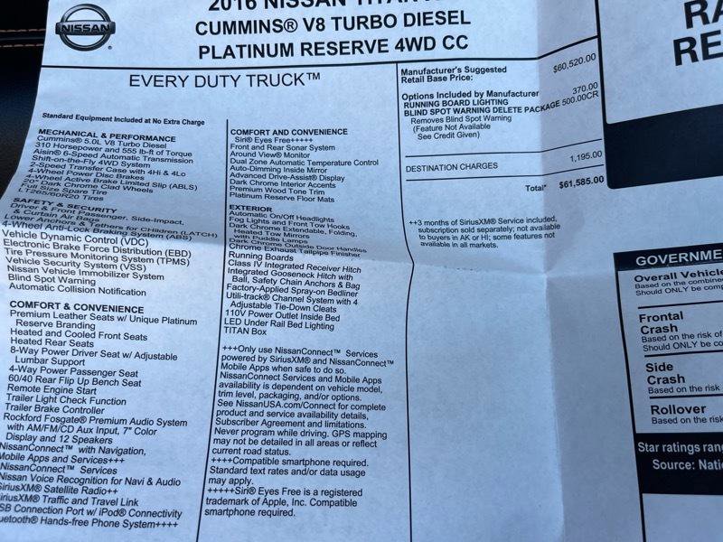 Used 2016 Nissan Titan Platinum Reserve image 55