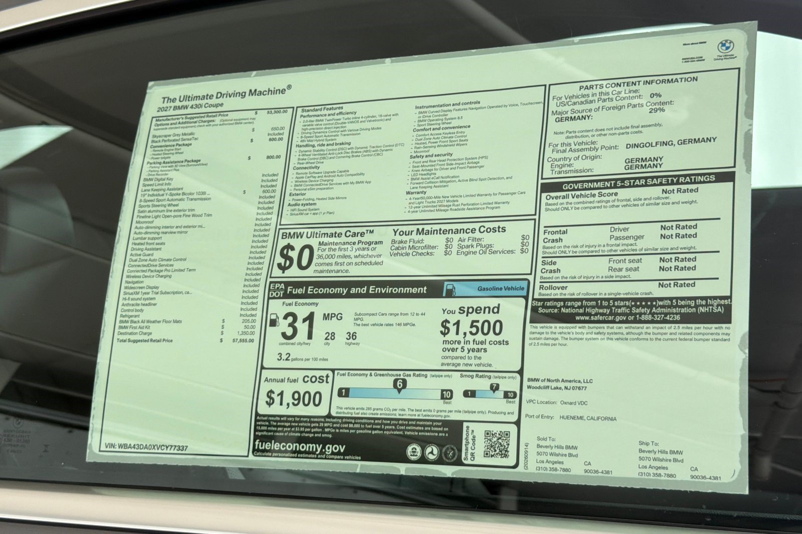 New 2027 BMW 430i Coupe w/ Parking Assistance Package RWD image 28
