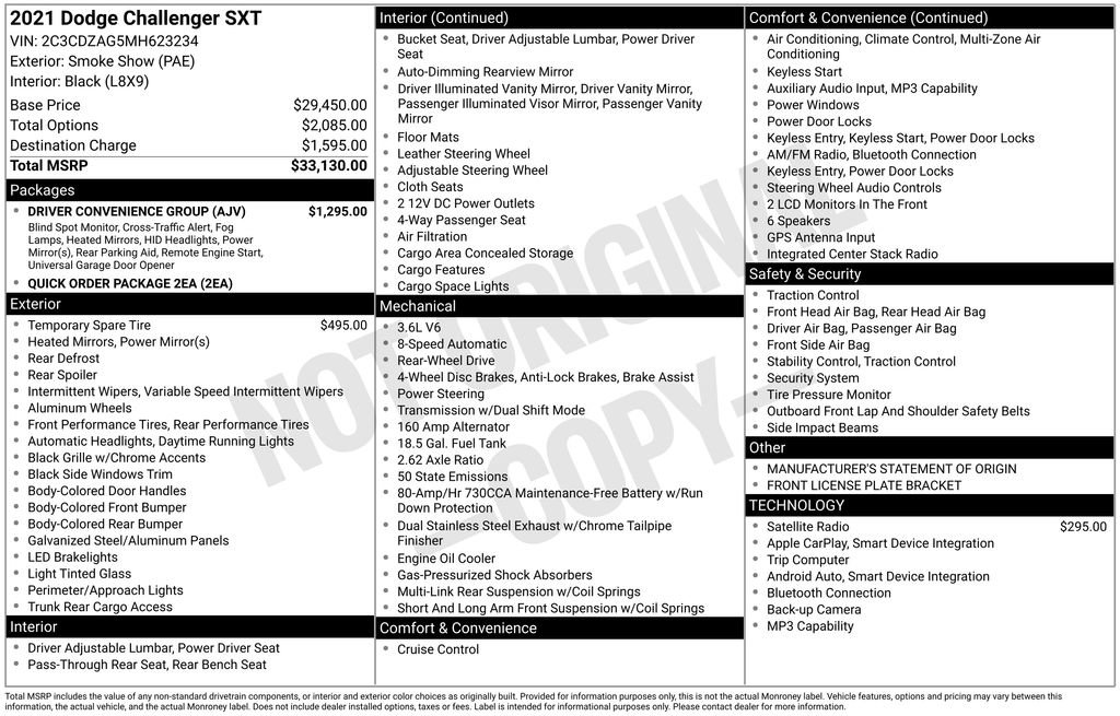 Used 2021 Dodge Challenger SXT w/ Driver Convenience Group image 2