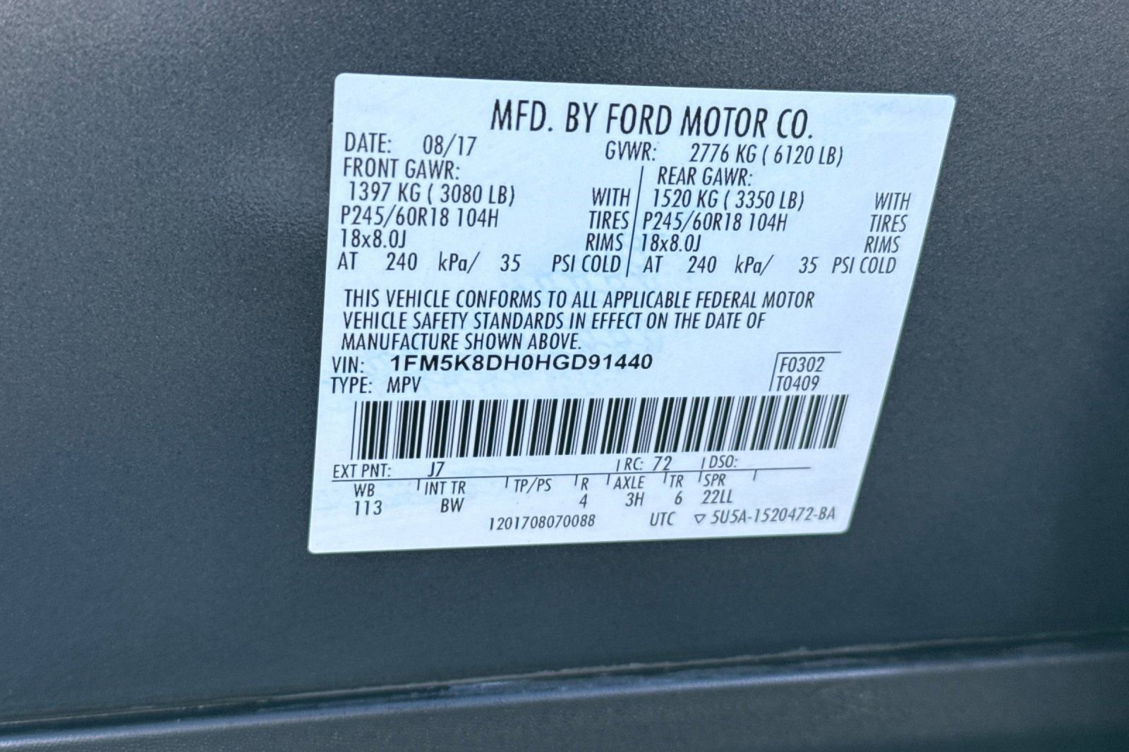 Certified 2017 Ford Explorer XLT w/ Equipment Group 202A image 30