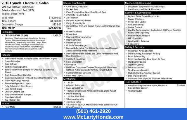 Used 2016 Hyundai Elantra SE w/ Option Group 02 FWD image 17