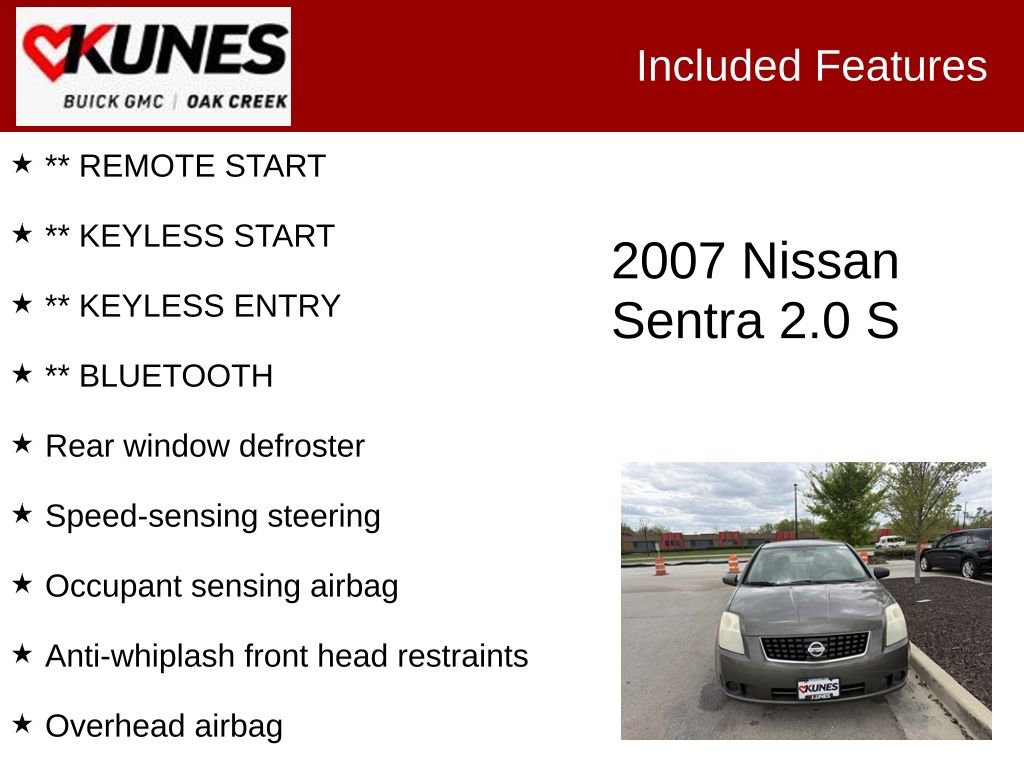 Used 2007 Nissan Sentra 2.0 S w/ Convenience Plus Pkg FWD image 2