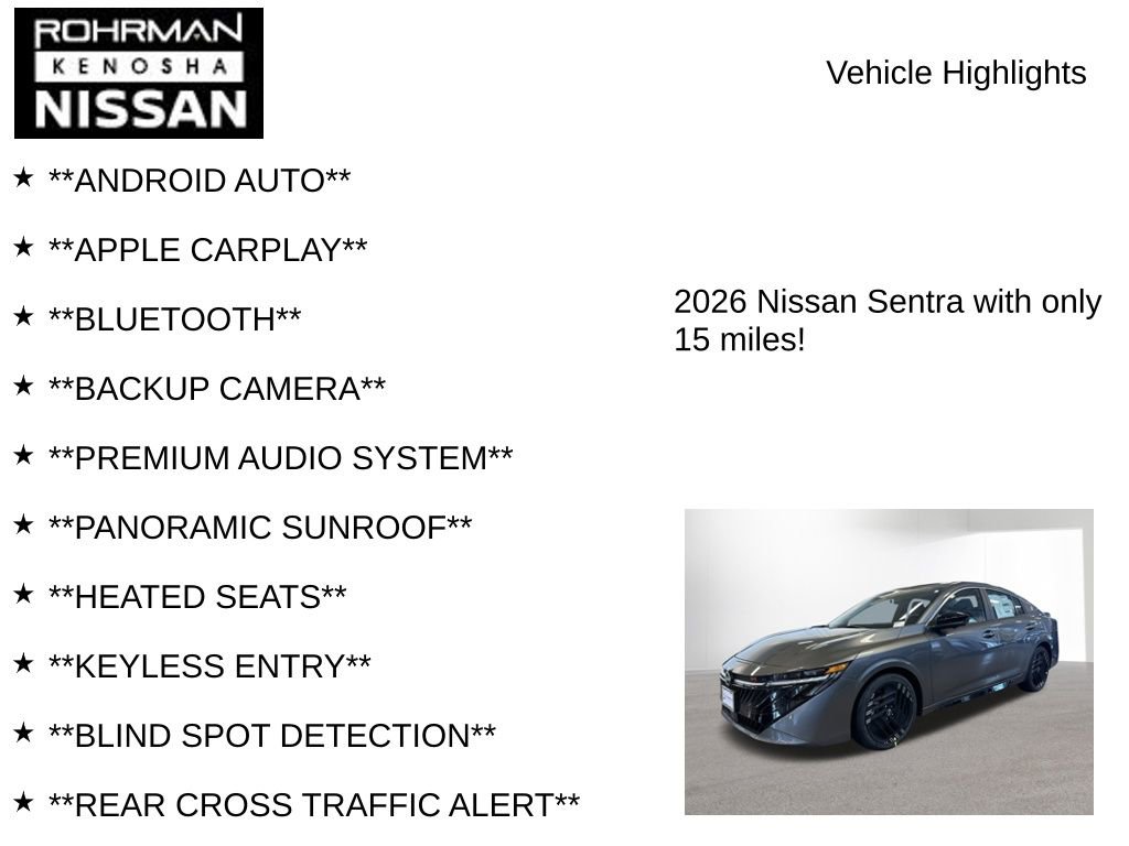 New 2026 Nissan Sentra SR w/ SR Premium Package image 7