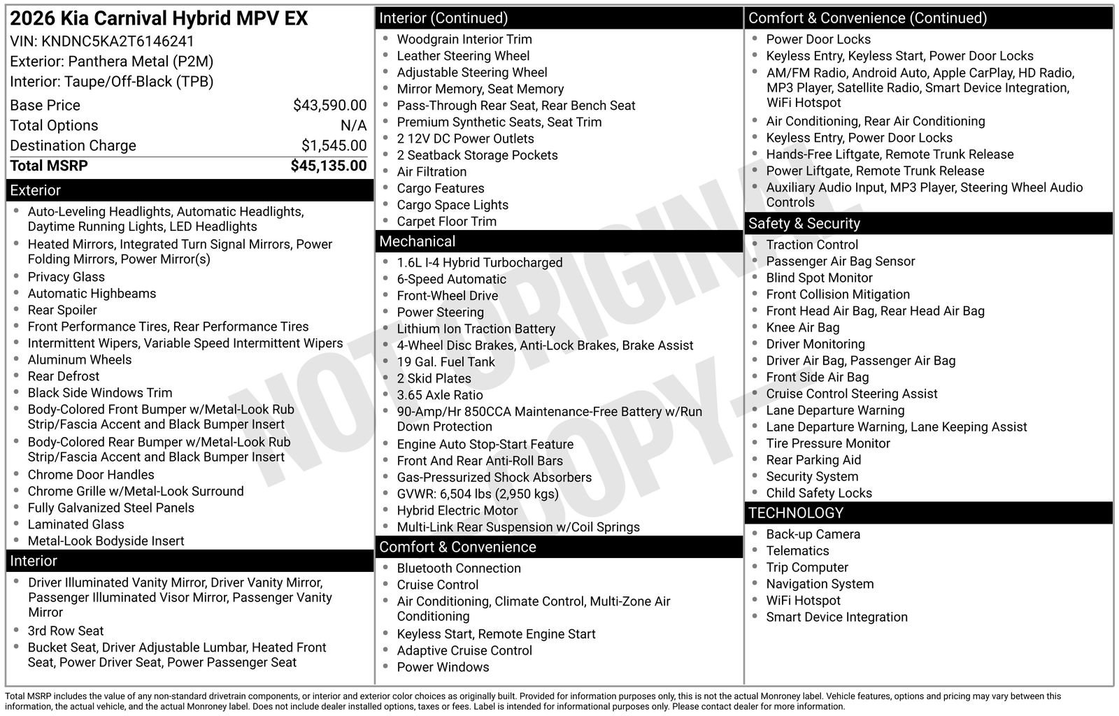 New 2026 Kia Carnival EX image 31