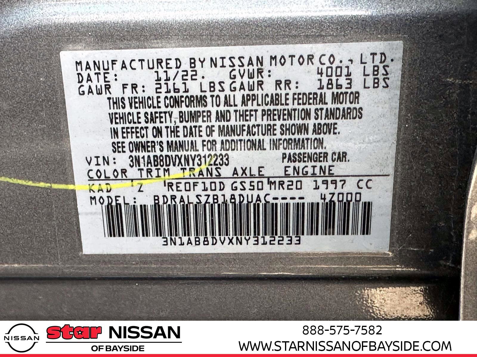 Certified 2022 Nissan Sentra SR w/ Trunk Package image 32