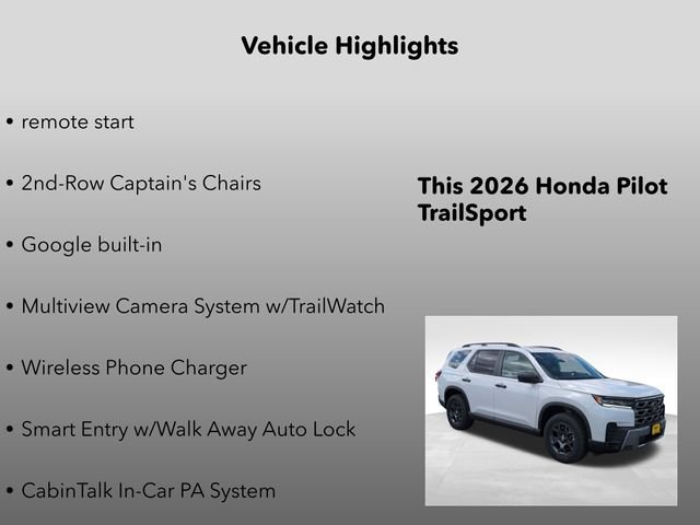 New 2026 Honda Pilot TrailSport image 20