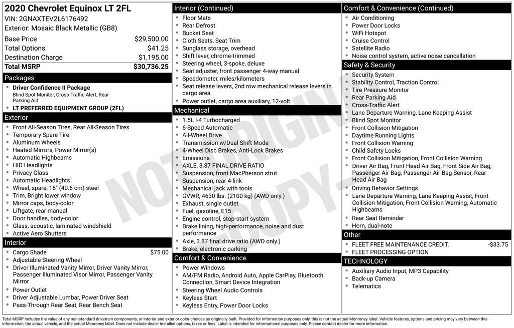 Used 2020 Chevrolet Equinox LT AWD/4WD image 55