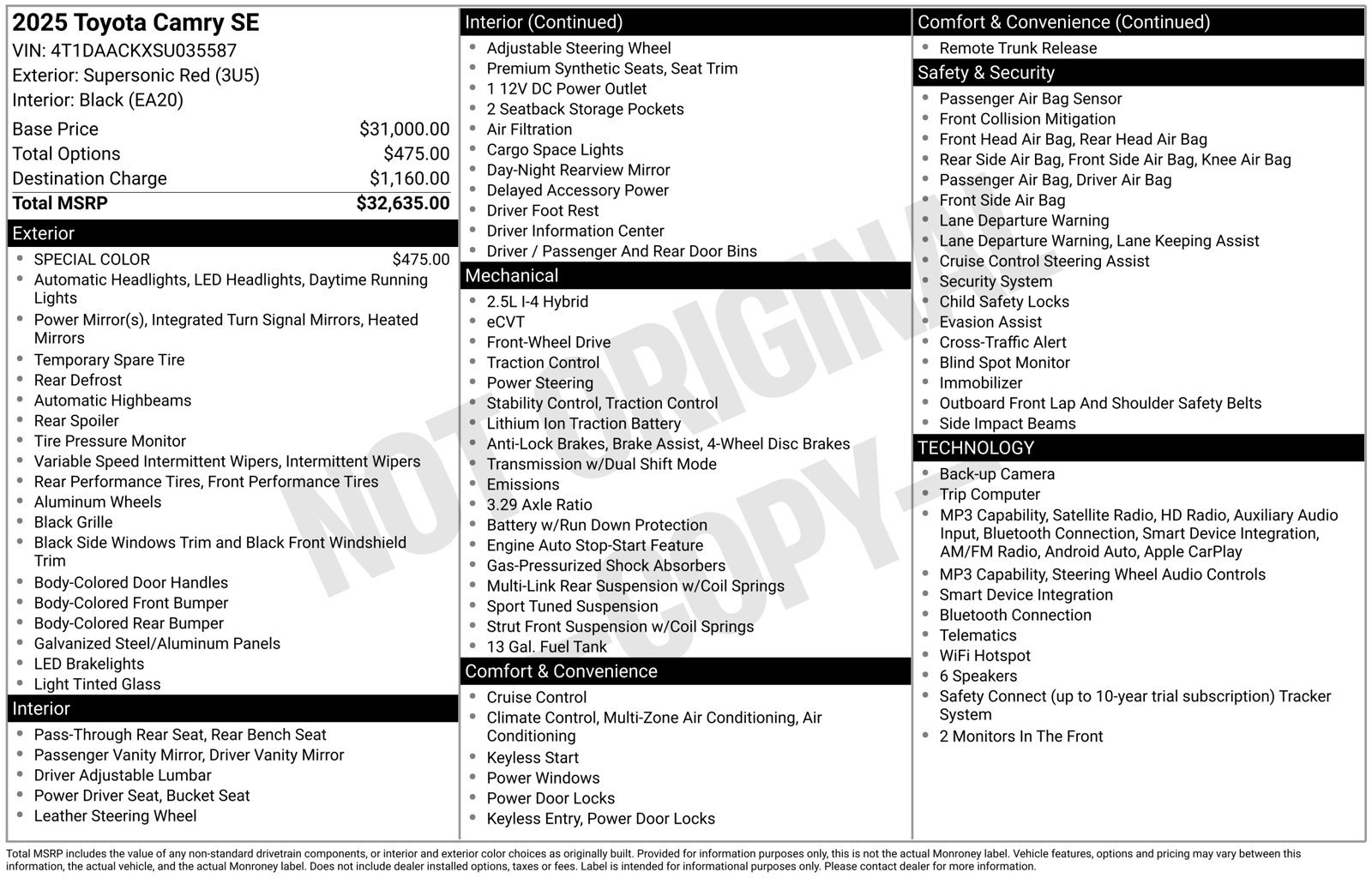 Used 2025 Toyota Camry SE FWD image 17