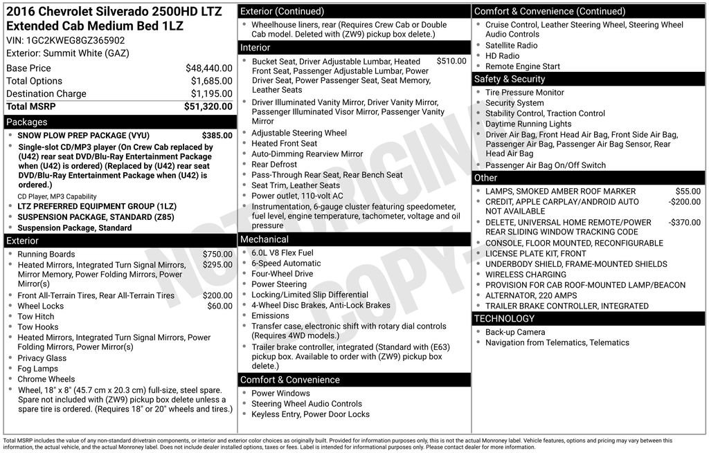 Used 2016 Chevrolet Silverado 2500 LTZ w/ Snow Plow Prep Package AWD/4WD image 29