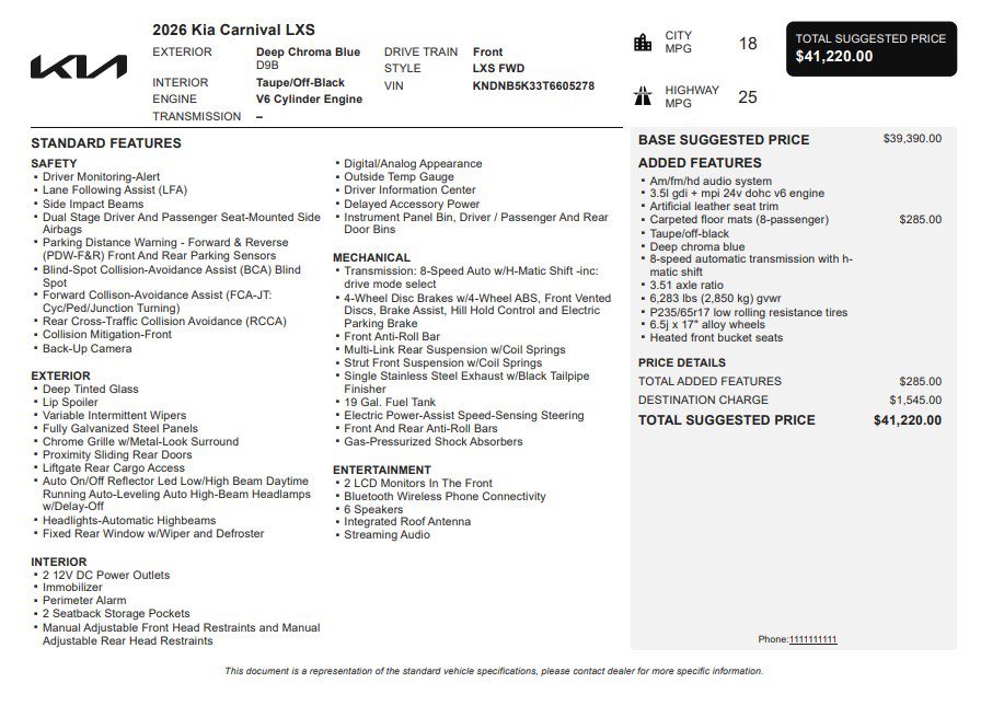Used 2026 Kia Carnival FWD image 35