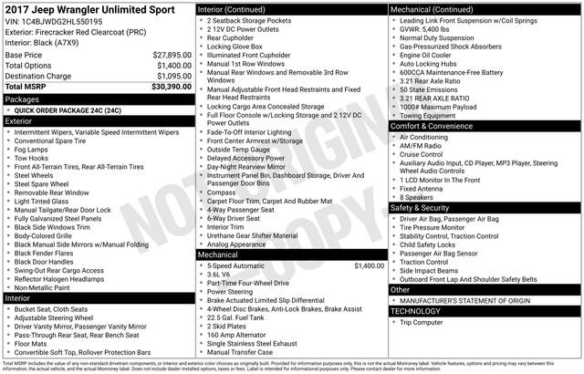 Used 2017 Jeep Wrangler Unlimited Sport image 15