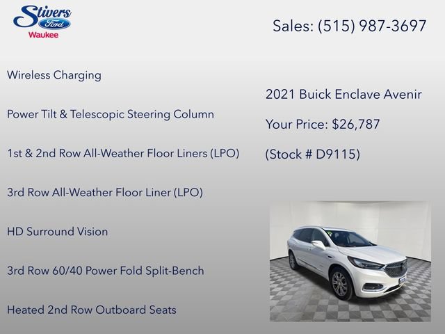 Used 2021 Buick Enclave Avenir w/ LPO, Floor Liner Package FWD image 34