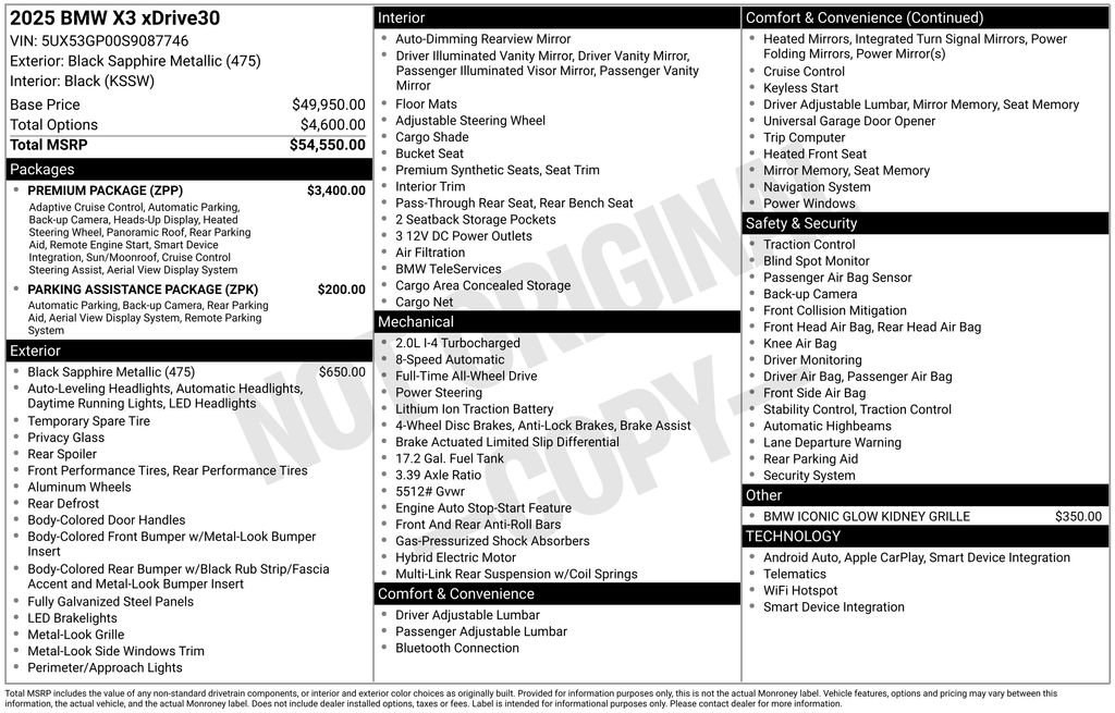 Used 2025 BMW X3 xDrive30i w/ Premium Package image 40